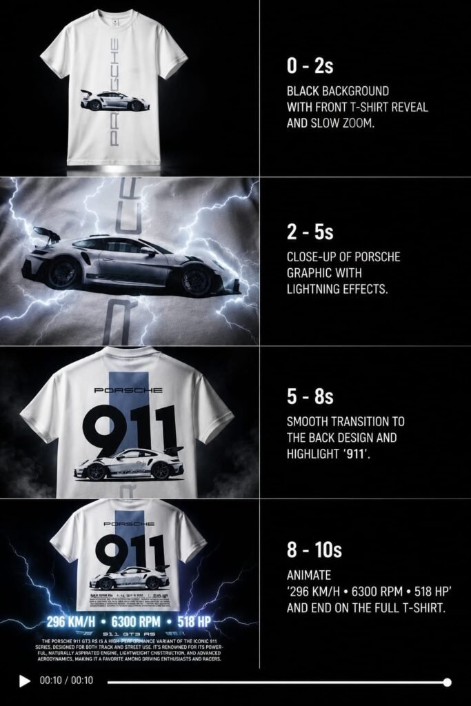 PREMIUM QUALITY PORSCHE PRINTED T SHIRT